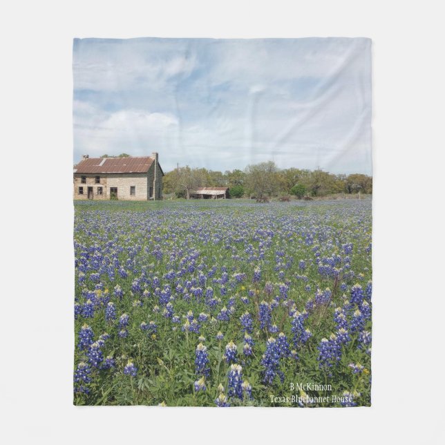 Texas Bluebonnet House Fleecefilt (Framsidan)