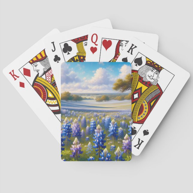 Texas Bluebonnet Meadow Landscape Casinokort (Baksidan)