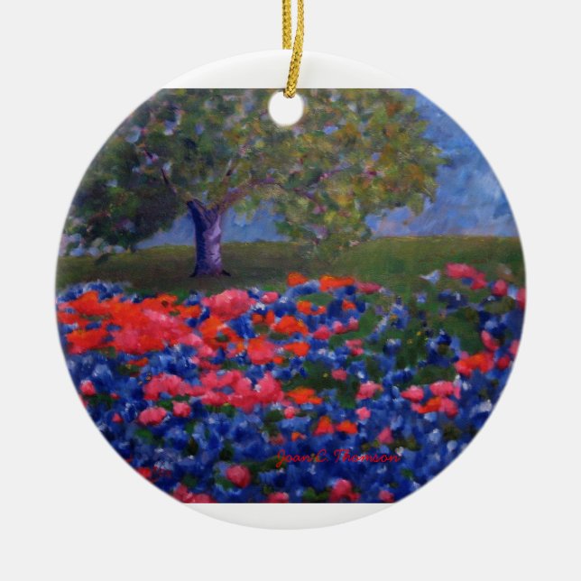 Texas Bluebonnet-ornament Julgransprydnad Keramik (Framsidan)