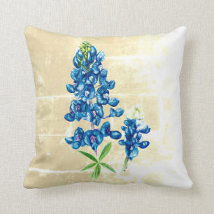 Texas Bluebonnet på Beige Kudde