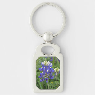 Texas Bluebonnet Rektangulärt Silverfärgad Nyckelring