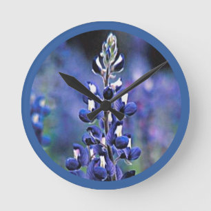 Texas Bluebonnet Rund Klocka