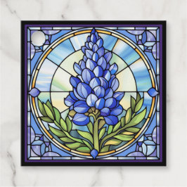 Texas Bluebonnet Stached Glass Gåvor Etiketter