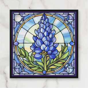 Texas Bluebonnet Stached Glass Gåvor Etiketter