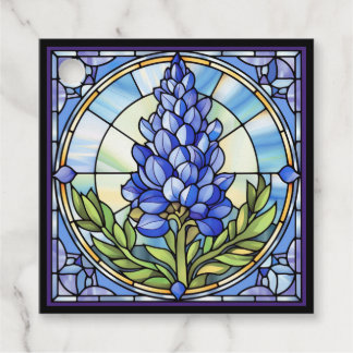 Texas Bluebonnet Stached Glass Gåvor Etiketter