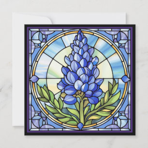 Texas Bluebonnet Stached Glass Inbjudningar