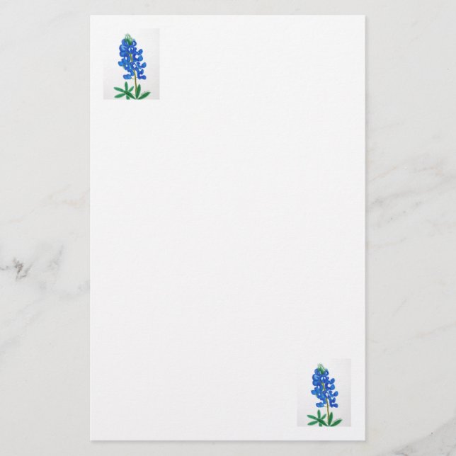 Texas Bluebonnet Stationery Brevpapper (Framsida)