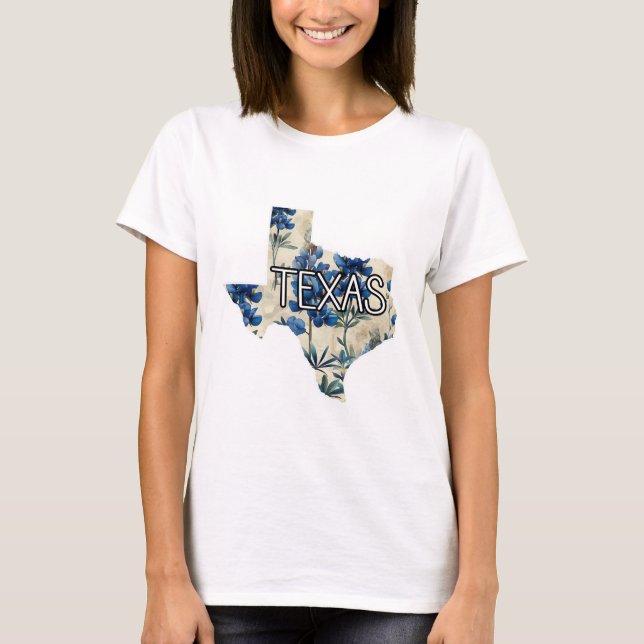 Texas Bluebonnet T Shirt (Framsida)