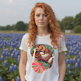 Texas Bluebonnet Vintage Rödhårig Cowgirl Shirt T