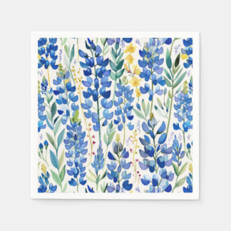 Texas Bluebonnet Wildblomma Mönster Pappersservett
