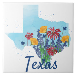 Texas Bluebonnet Wildblommor Kakelplatta