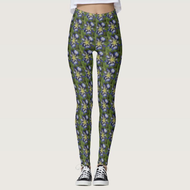 Texas Bluebonnetdamasker Leggings (Framsida)