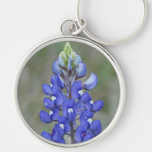Texas Bluebonnetnyckelring Rund Silverfärgad Nyckelring