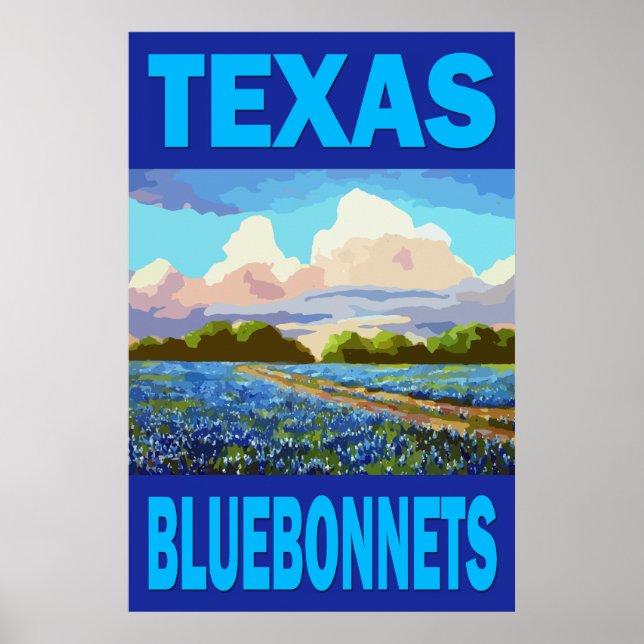 Texas Bluebonnets Art Poster (Framsidan)