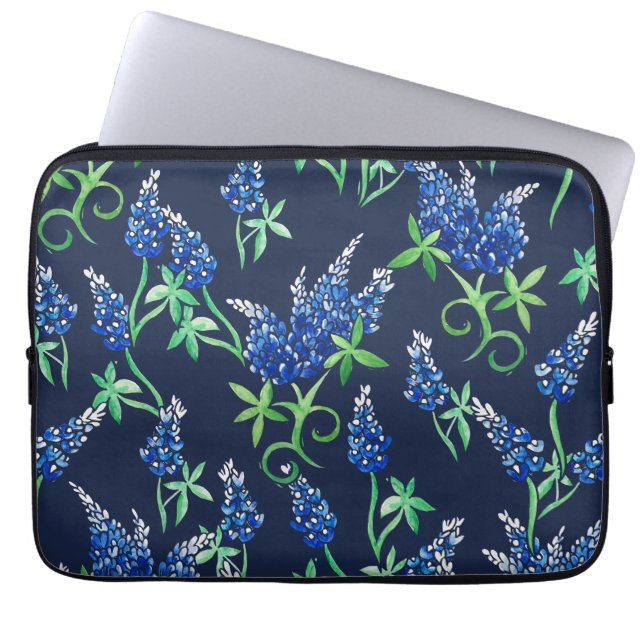 Texas Bluebonnets Blå Blomma Laptop Fodral (Framsidan)