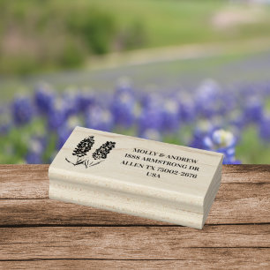 Texas Bluebonnets Blommigt Bröllop Returadress Stämpel