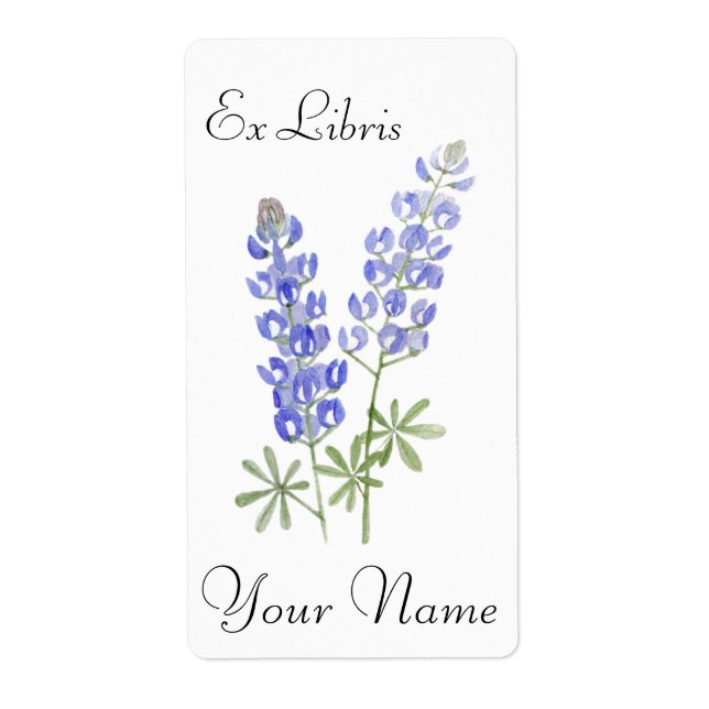 Texas Bluebonnets Bok Plate Sticker Fraktsedel (Framsidan)