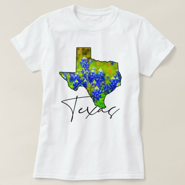 Texas Bluebonnets Delstaten Texas Finkonst T Shirt (Design framsida)