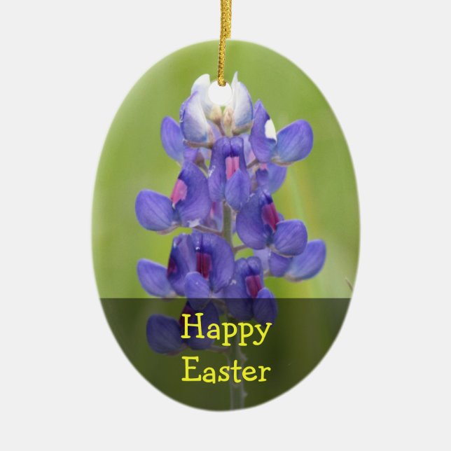 Texas Bluebonnets Glad påsk Egg Ornament (Framsidan)