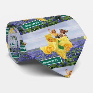Texas Bluebonnets Gul ros Cowgirl Houston Tie Slips