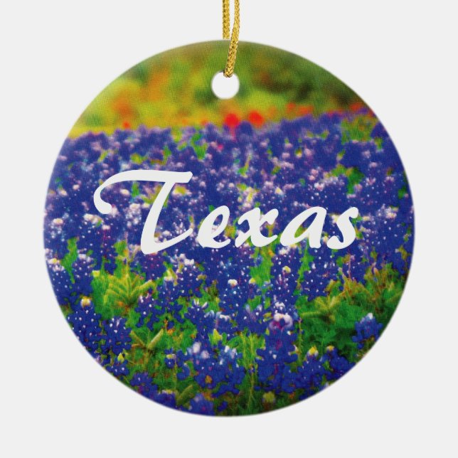 Texas Bluebonnets Julgransprydnad Keramik (Framsidan)