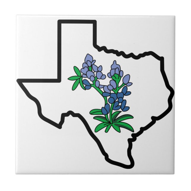 Texas Bluebonnets Kakelplatta (Framsidan)