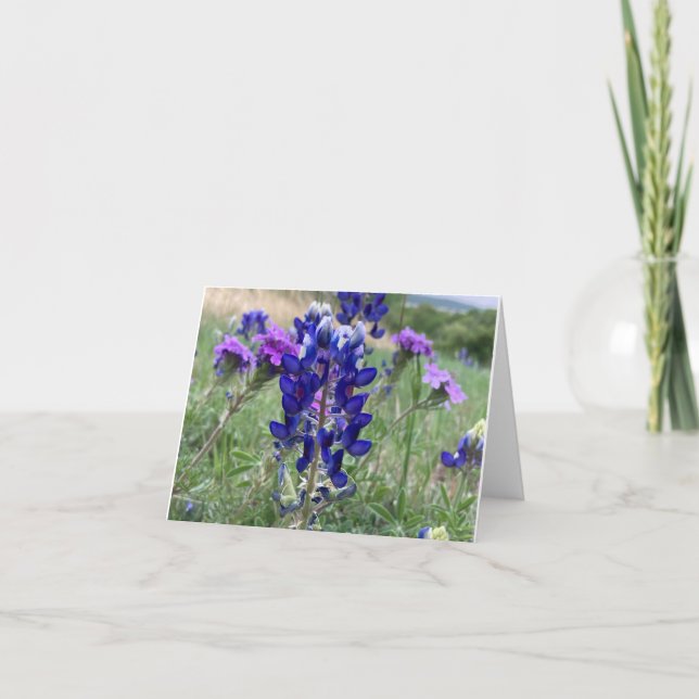 Texas Bluebonnets Notecard Tack Kort (Framsida)