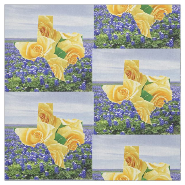 Texas Bluebonnets och gul rostyg 4,5", Tyg (Provkarta)