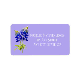 Texas Bluebonnets on Lavender, Vår bröllop Adressetikett