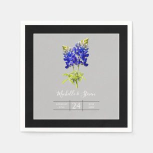 Texas Bluebonnets on Light Grått, Vår bröllop Pappersservett