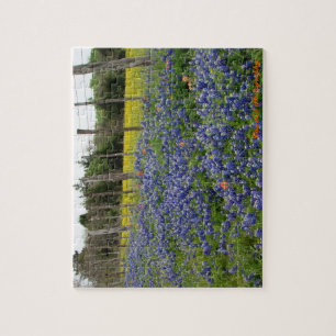 Texas Bluebonnets på burk konstfotografi Pussel