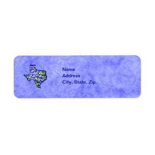 TEXAS BLUEBONNETS RETURADRESS ETIKETT