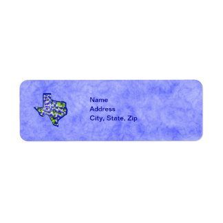 TEXAS BLUEBONNETS RETURADRESS ETIKETT