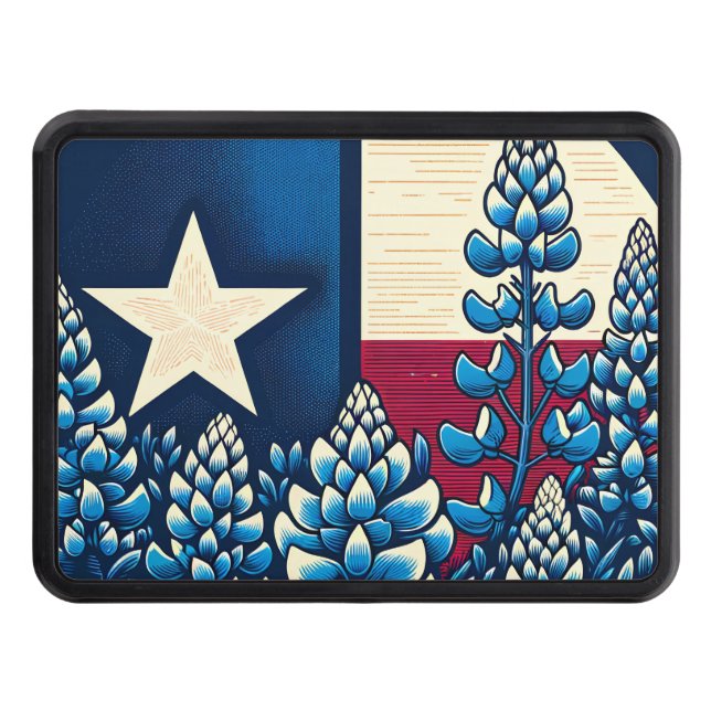 Texas Bluebonnets Statlig flagga Texan Pride Dragkroksskydd (Framsidan)