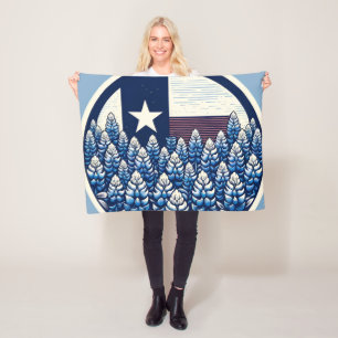 Texas Bluebonnets Statlig flagga Texan Pride Fleecefilt