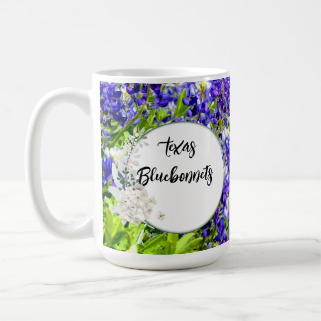 Texas Bluebonnets Vilda Blommor Benporslinsmugg Kaffemugg (Vänster)