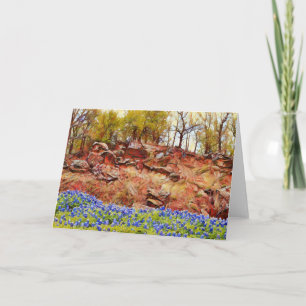 Texas Bluebonnets Wildblommor Art Note Card Kort