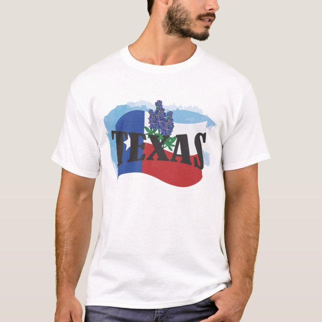 Texas BluebonnetsT-tröja Tee Shirt (Framsida)