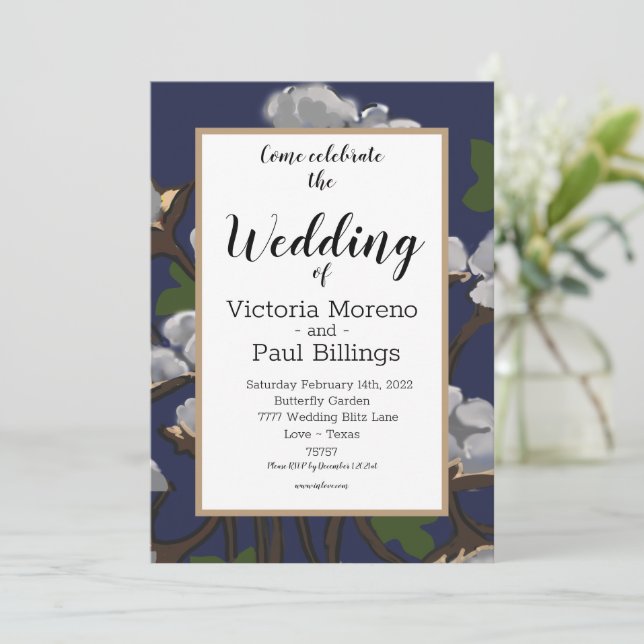 Texas Bomullsbatteri/ Blue Inbjudningar (Stående Fram)