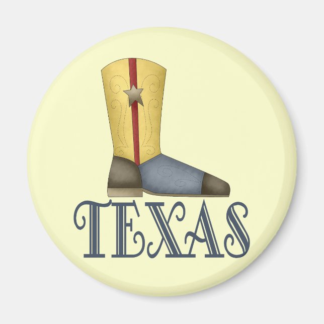 Texas Boot Design Gift Magnet (Framsidan)
