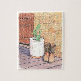Texas Boots & Cactus Porch Puzzle Pussel
