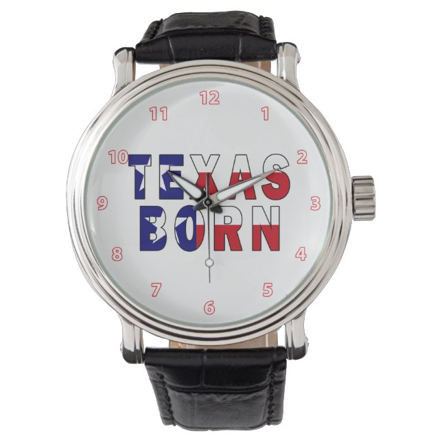 Texas Born Flagga Armbandsur (Framsida)