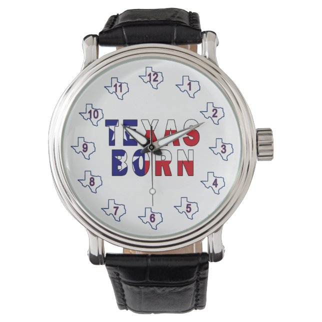 Texas Born Flagga Armbandsur (Framsida)