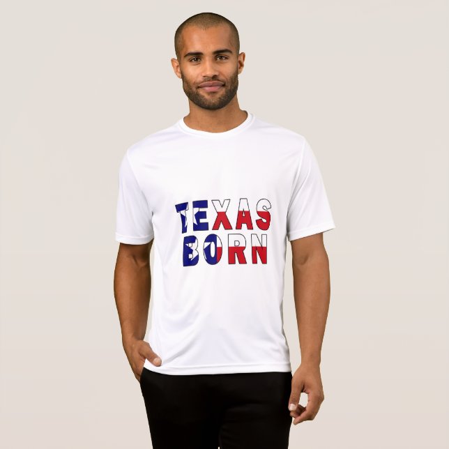 Texas Born Flagga T Shirt (Hel framsida)