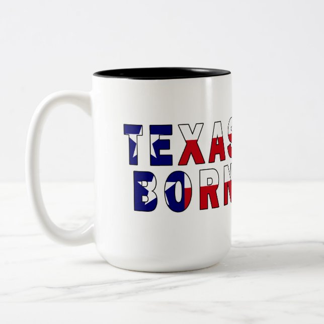 Texas Born Flagga Två-Tonad Mugg (Vänster)