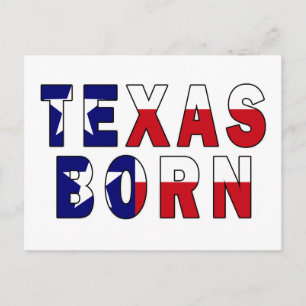 Texas Born Flagga Vykort