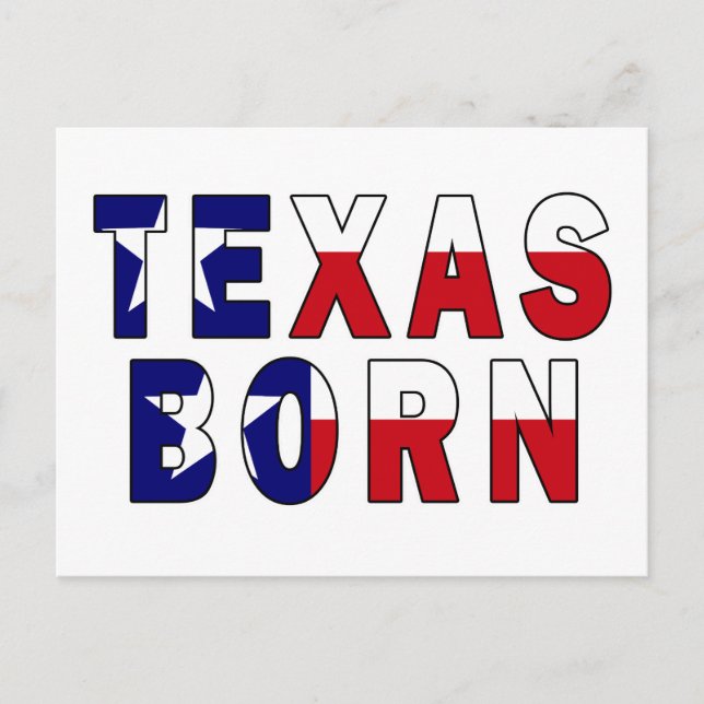 Texas Born Flagga Vykort (Framsida)