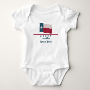 Texas Born Long Star Flagga Personlig Baby T Shirt
