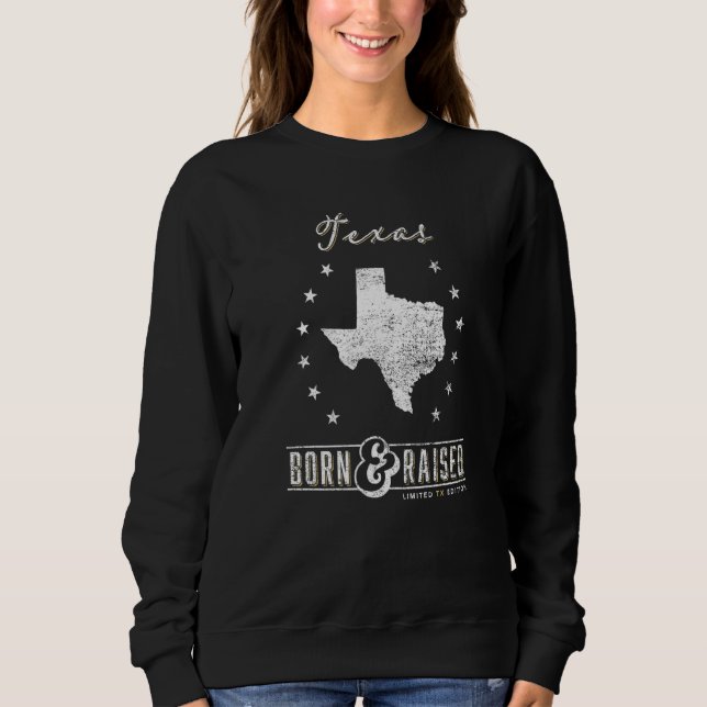Texas Born & Raising Us State Pride T Shirt (Framsida)