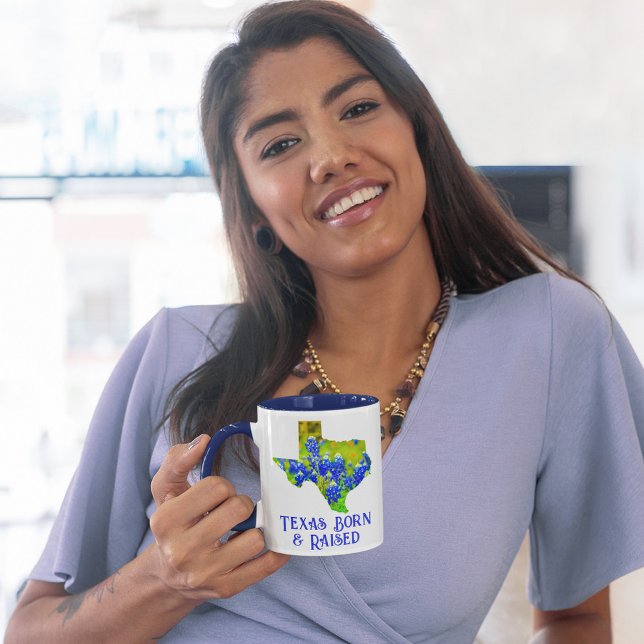 Texas Born & Razed Bluebonnets State of Texas Mugg (Skapare uppladdad)